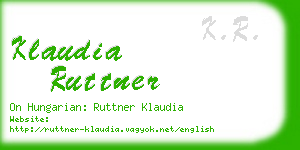 klaudia ruttner business card